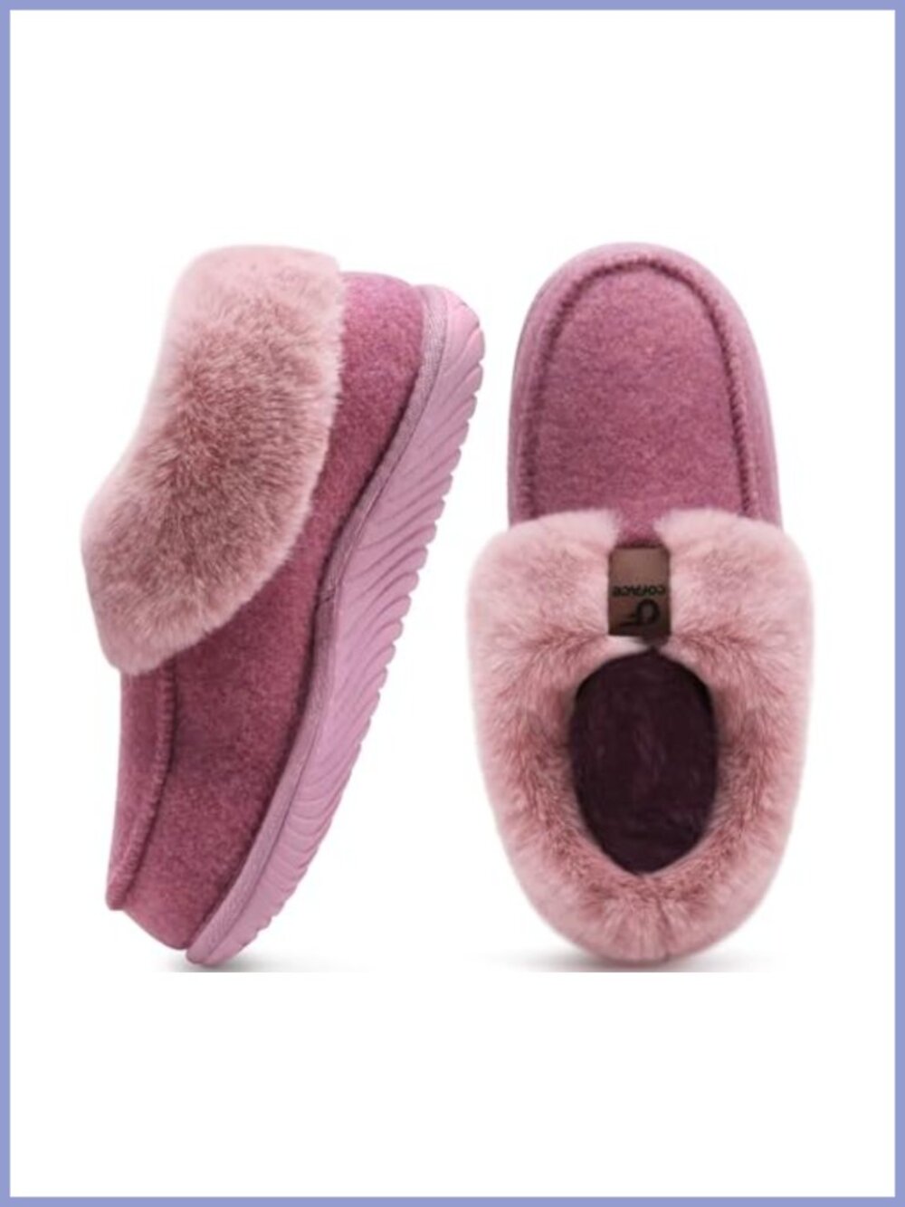 COFACE Womens Memory Foam House Slippers Arch Support Indoor Outdoor Shoes